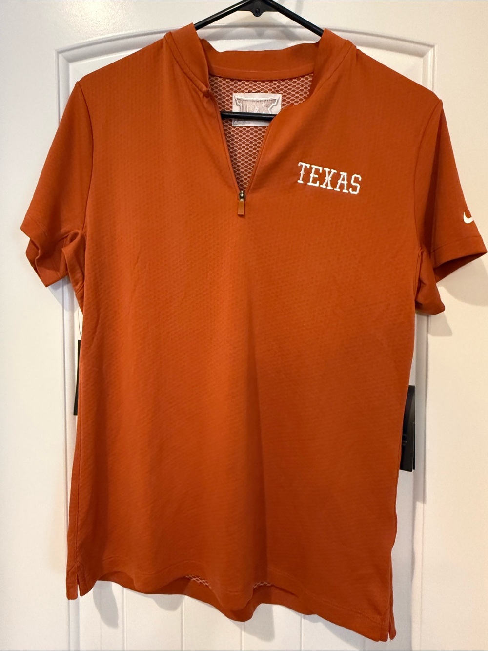 Nike Women's Texas UT Short Sleeve Zip Tee - Burnt Orange NWT Medium